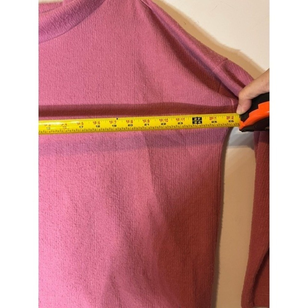 Anthropologie Women's Pink Oversized Super Soft Mock Turtle Neck Sweater Sz L - Picture 3 of 6